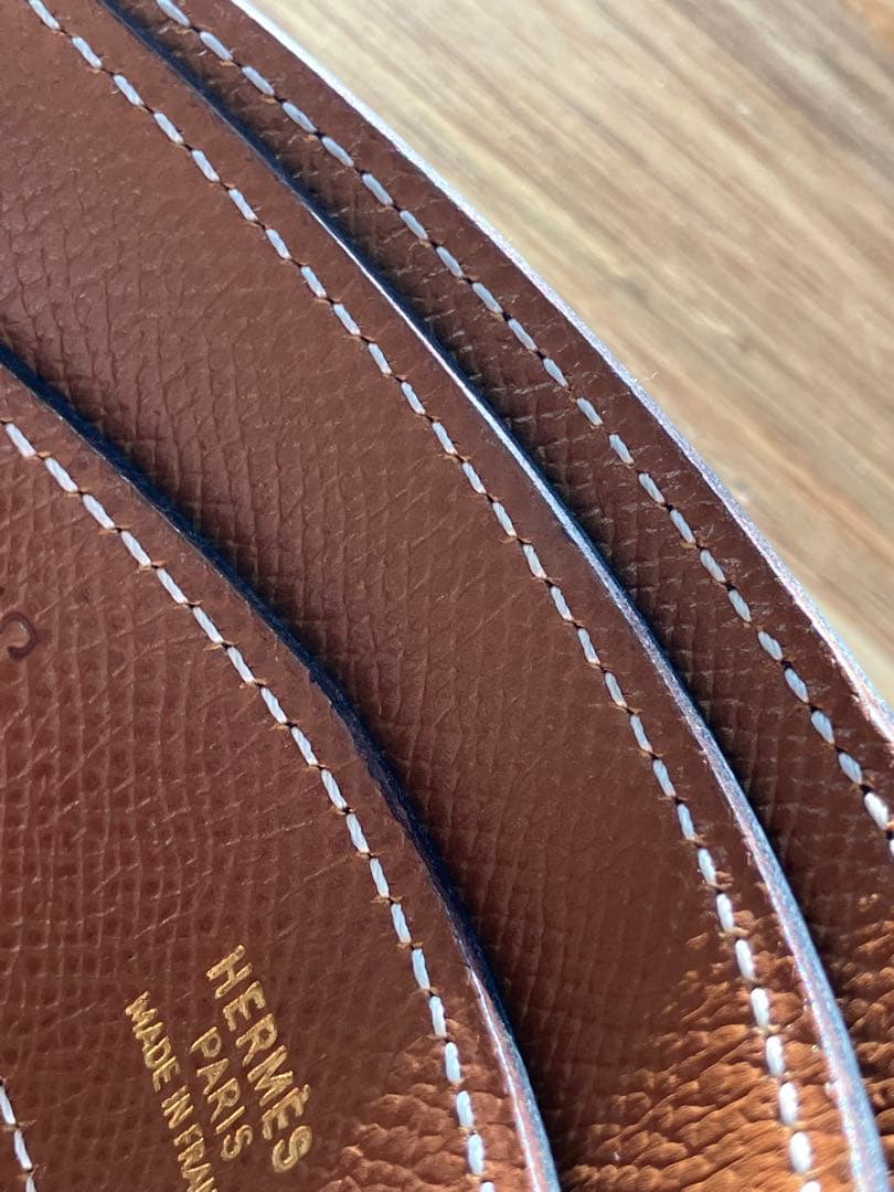 HERMES レザーベルト ゴールドバックル コンスタンスベルト エルメス 65