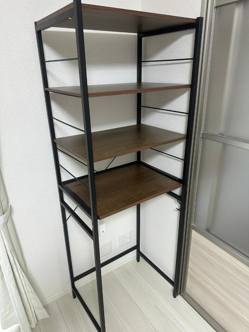 【新品・美品】ヴィンテージテイストのゴミ箱上レンジラック (WAL)