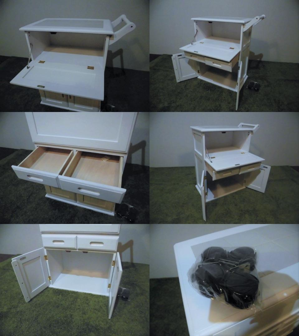 アウトレット【限定品/新品/送料無料】★天然木キッチンワゴンカウンター★ホワイト