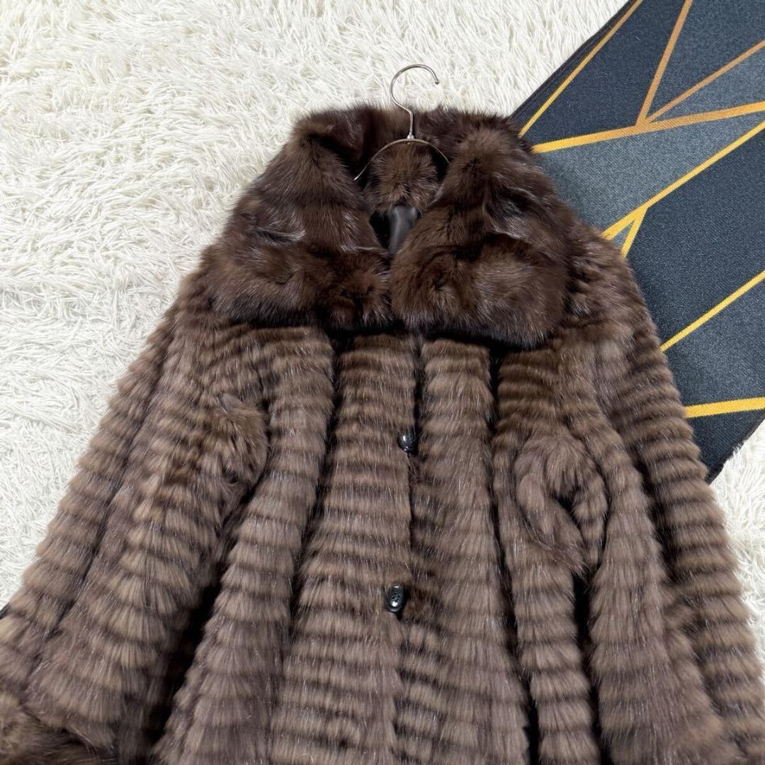 KB fur ロシアンセーブル リバーシブル コート ロング XL AA025