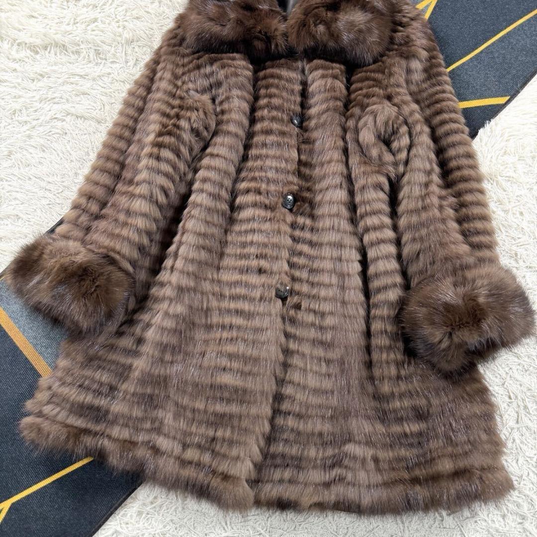 KB fur ロシアンセーブル リバーシブル コート ロング XL AA025