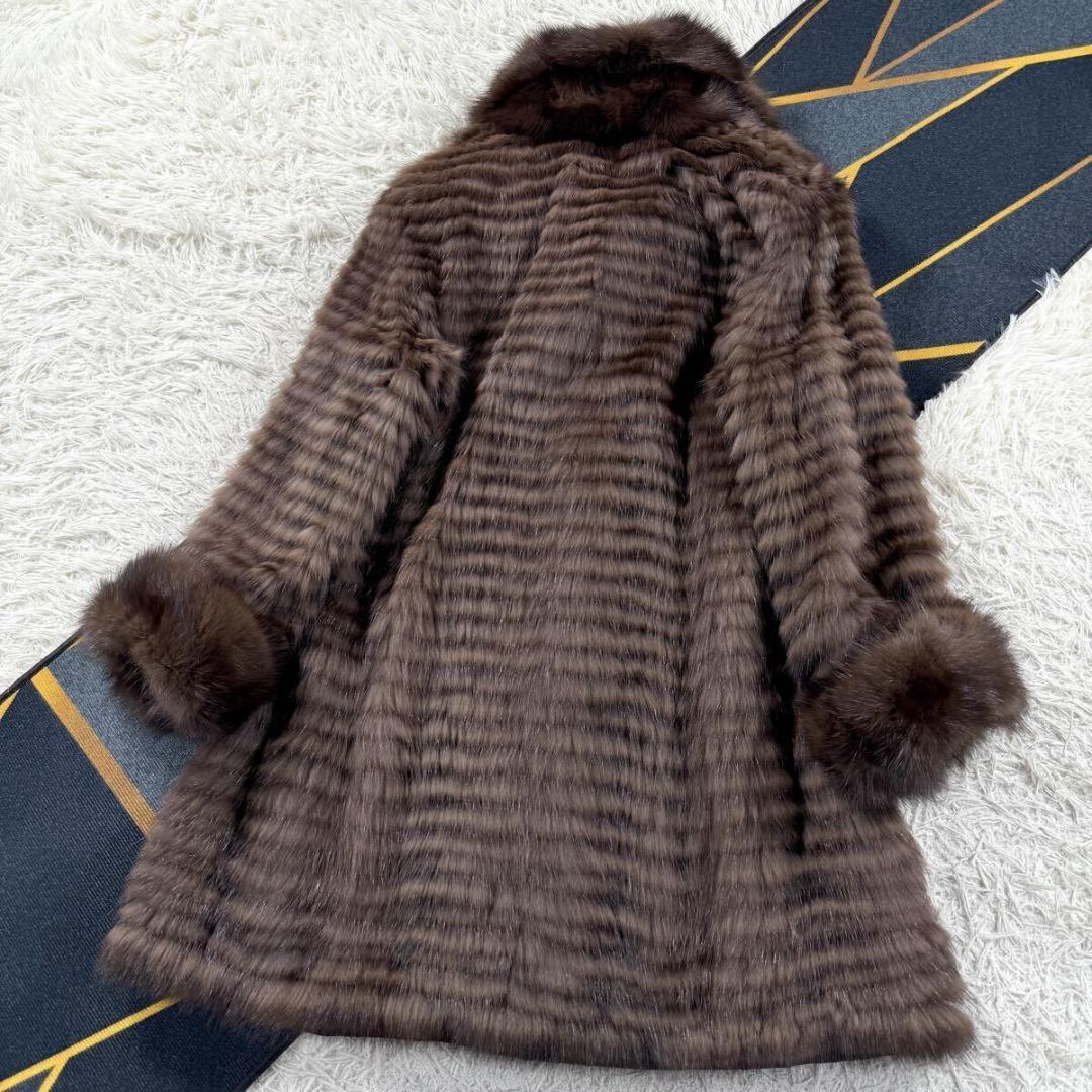 KB fur ロシアンセーブル リバーシブル コート ロング XL AA025