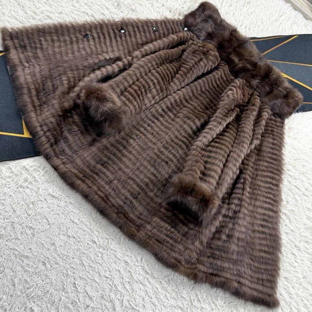 KB fur ロシアンセーブル リバーシブル コート ロング XL AA025