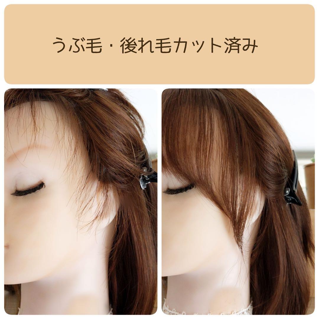 ★サラサラ高級人毛100%★ショートカット　ブラウン　フルウイッグかわいいかつら