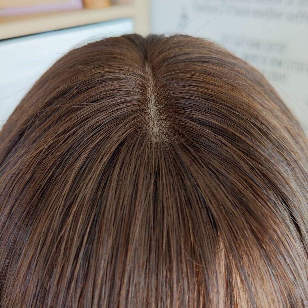 ★サラサラ高級人毛100%★ショートカット　ブラウン　フルウイッグかわいいかつら