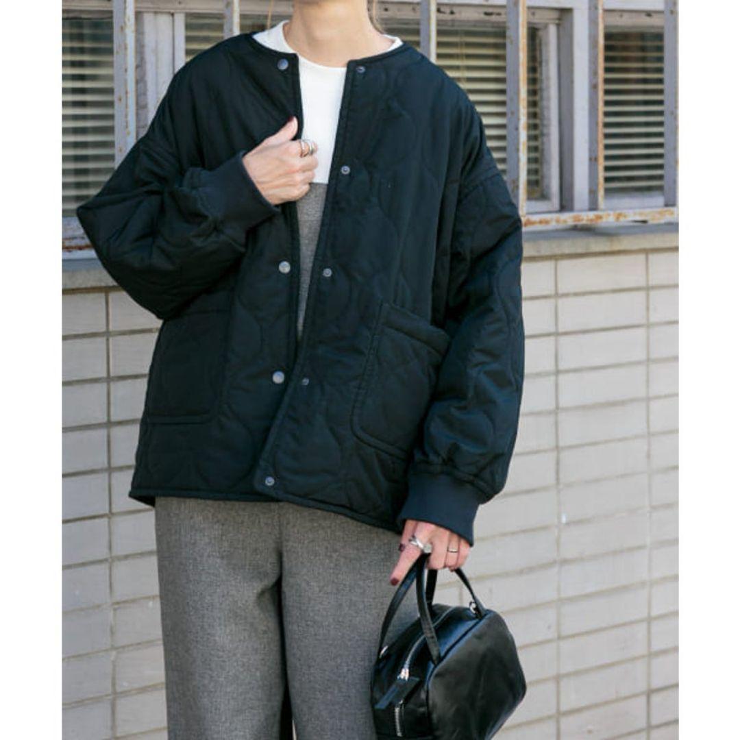 アーバンリサーチドアーズ　フォークアンドスプーン　リバーシブルノーカラーブルゾン