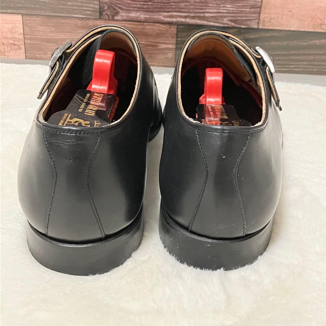 極美品 スコッチグレイン 26.0 黒 ダブルモンク 革靴 ビジネス シューズ