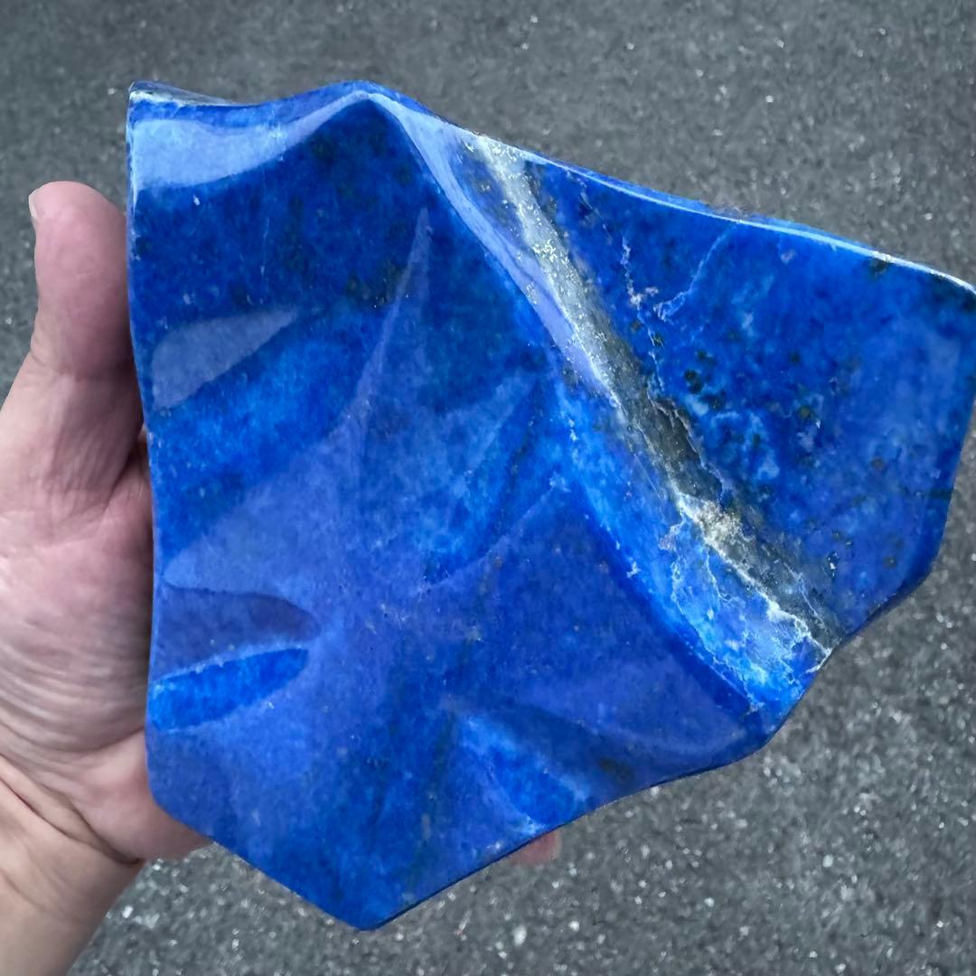 ☆ラピスラズリ☆高品質☆厄除☆約1170g☆アフガニスタン産☆天然無着色☆磨き石