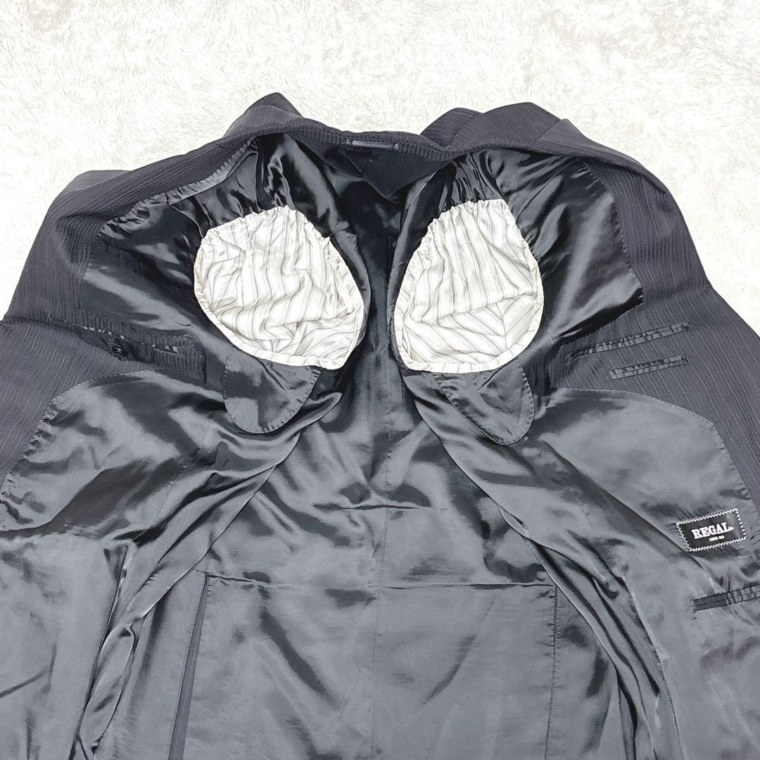 希少サイズ✨REGAL リーガル ダークブルー ストライプ ビジネススーツ