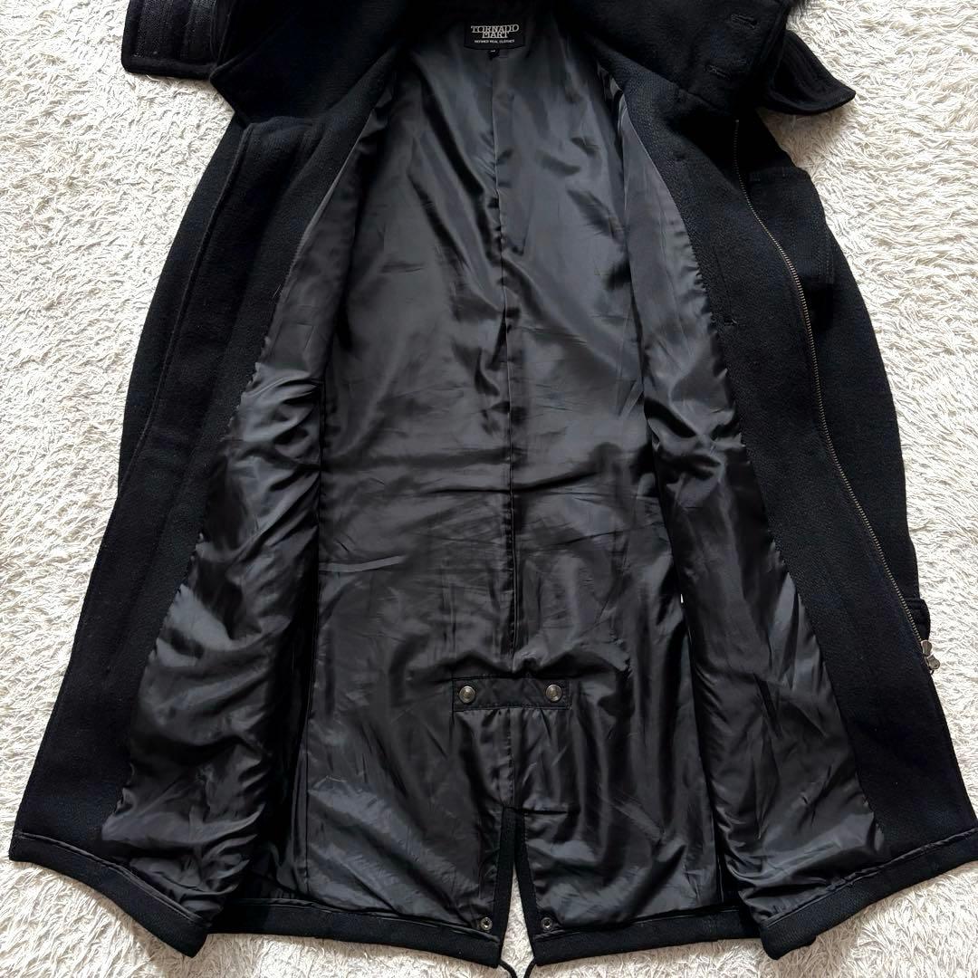TORNADO MART モッズコート ダブルジップ ラクーンファー 黒 フード