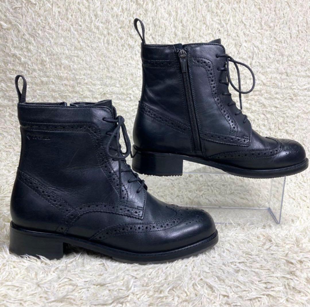 『未使用級』リーガル レースアップブーツ サイドジップ 23 ゴアテックス