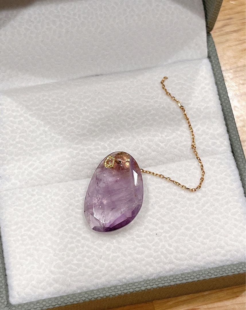 モナカジュエリー　フラットピアス（片耳）アメジスト