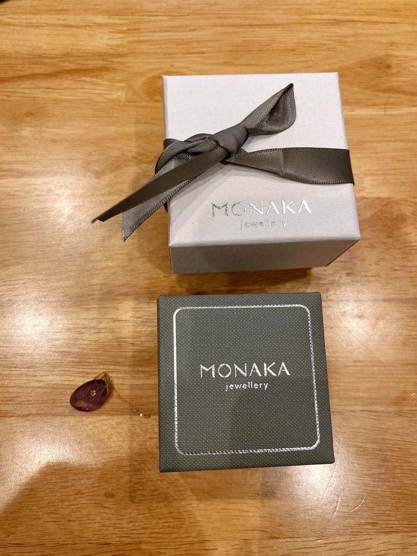 モナカジュエリー　フラットピアス（片耳）アメジスト