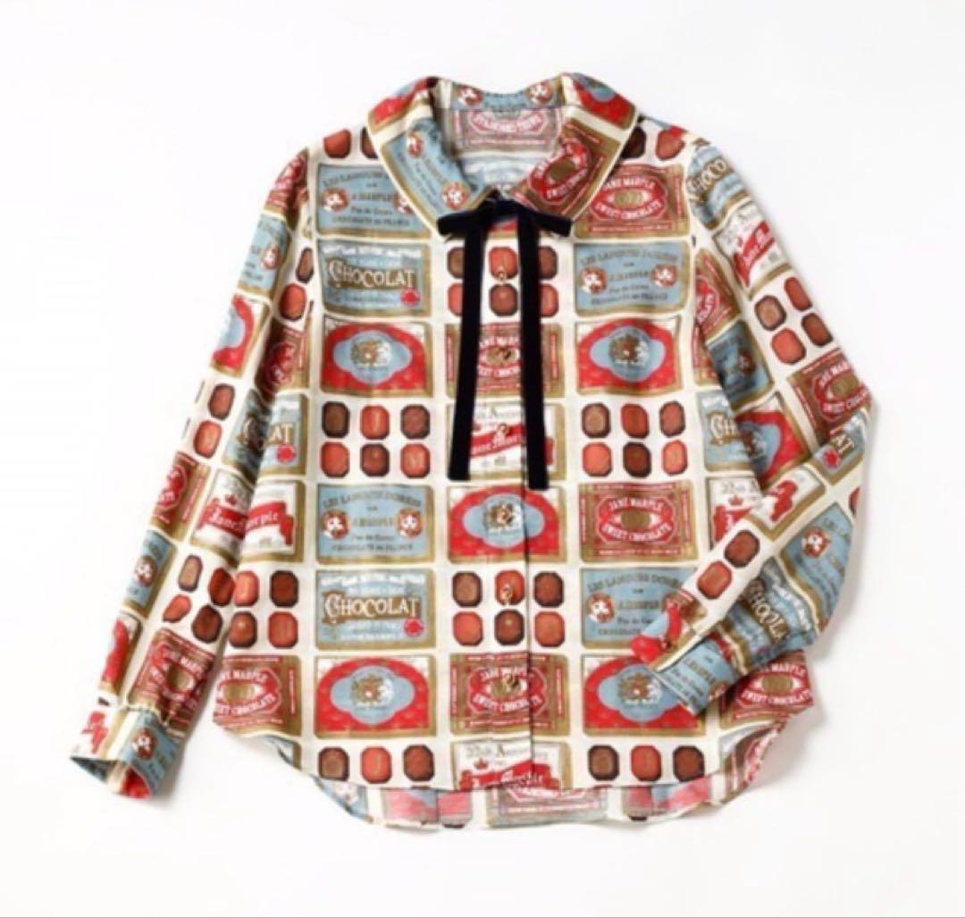 Jane Marple チョコレート 猫 長袖シャツ