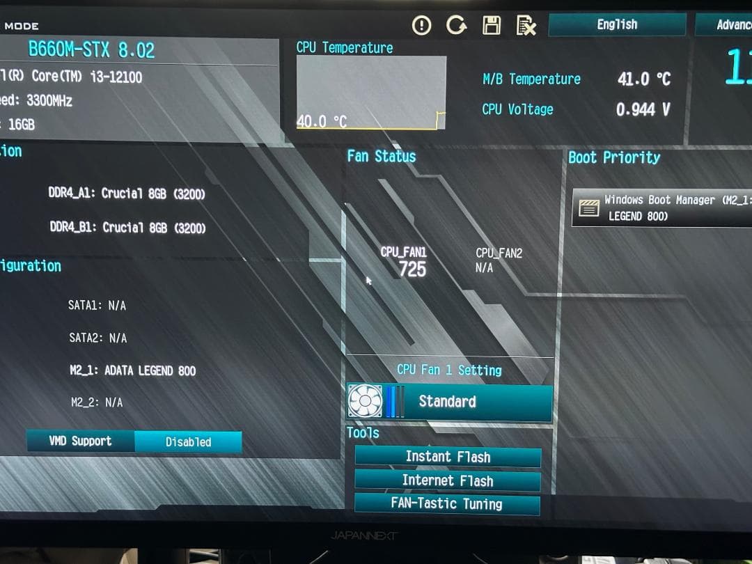 自作PC DeskMini B660 i3-12100 メモリ16GB SSD