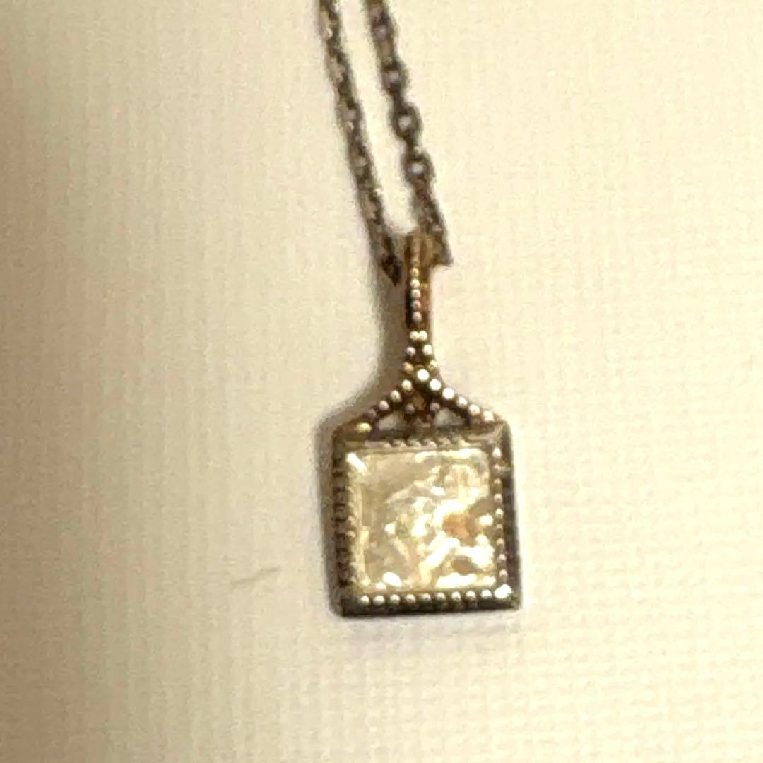 アガット　シルバーネックレス　k10