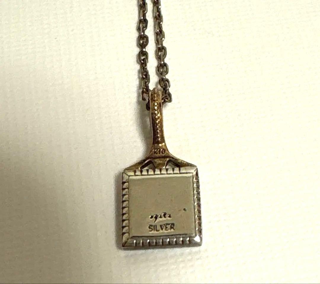 アガット　シルバーネックレス　k10