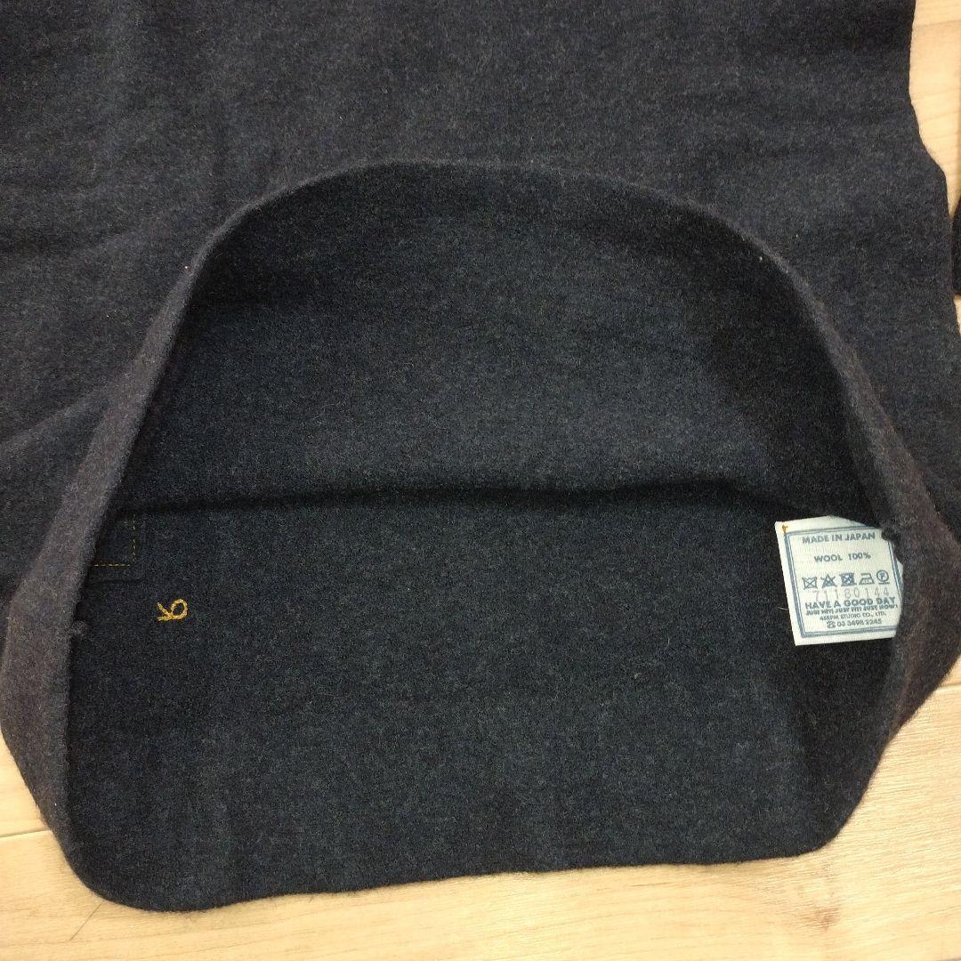 【115】45R　フロート縮絨　フリル ウール　ニット セーター お花　長袖