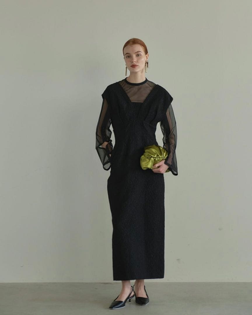 スーツ・フォーマル・ドレス andresd V line jacquard dress