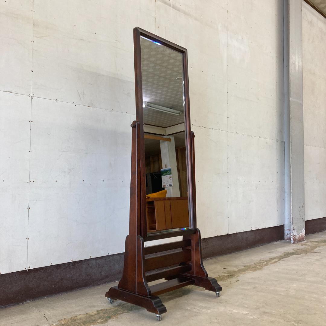 北海道民芸家具　スタンドミラー　姿見　鏡