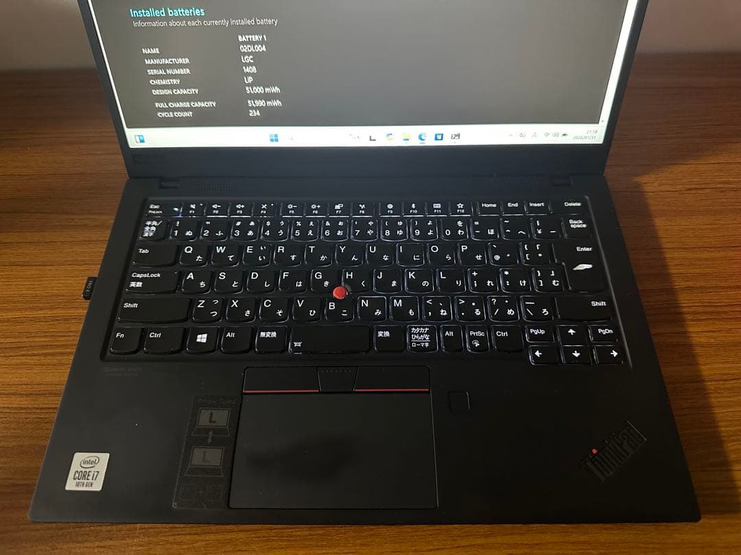 Windowsノート本体 X1 Carbon Gen 7th i7-10710 16Gb 256Gb