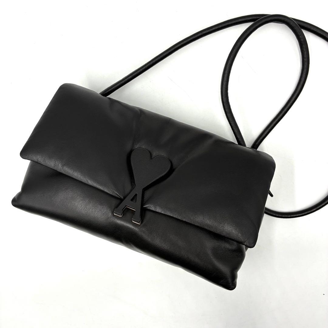 未使用級 アミパリス Voulez-Vous ショルダーバッグ レザー ブラック