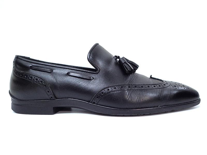 三陽山長 タッセルローファー ビジネスシューズ ブラック 26.0cm 元箱付き