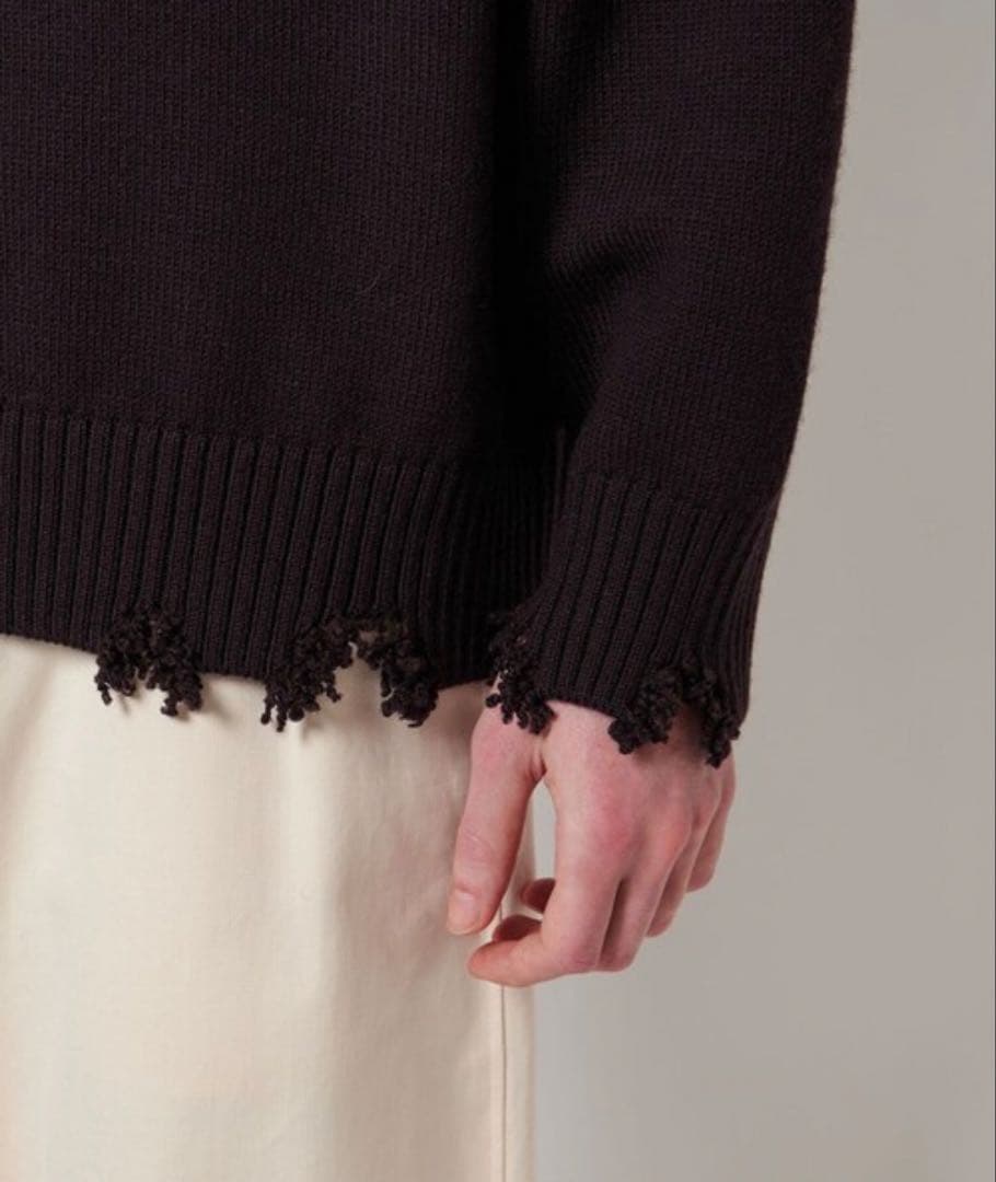 ＜LOEFF＞5ゲージ ダメージ ニット プルオーバー UNISEX