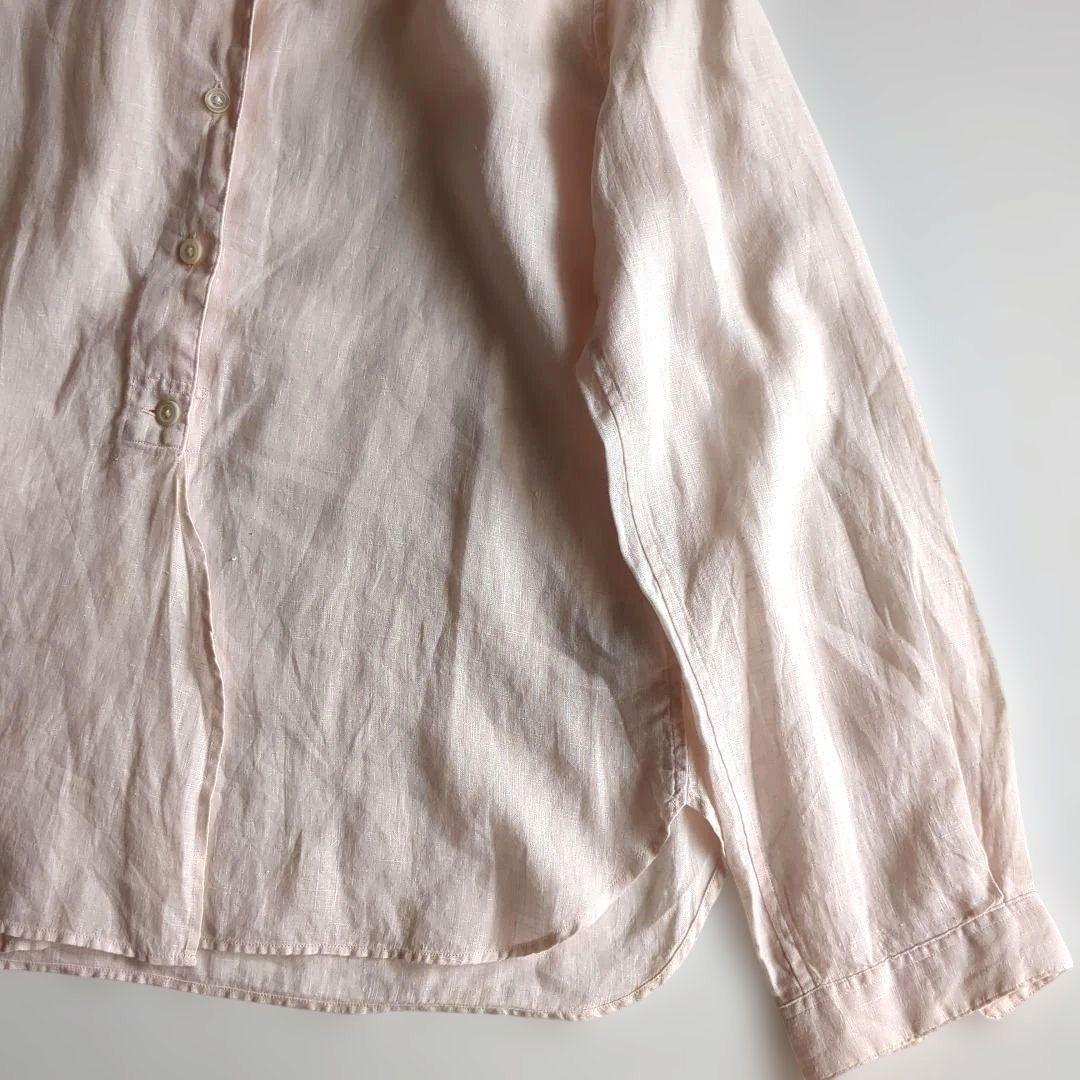 希少デザイン★マーガレットハウエル 長袖シャツ リネン100% バンドカラー M