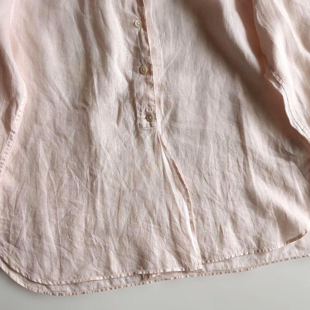 希少デザイン★マーガレットハウエル 長袖シャツ リネン100% バンドカラー M