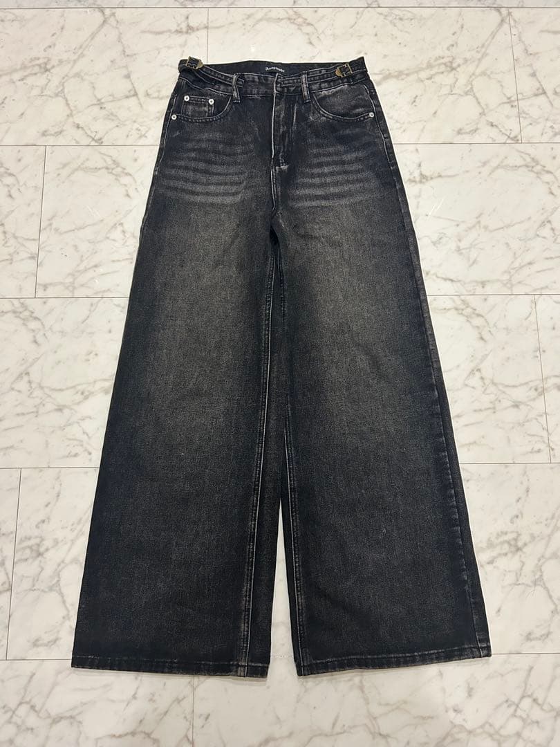 ブラック　バギーデニム Asapmode ストリート　y2k M