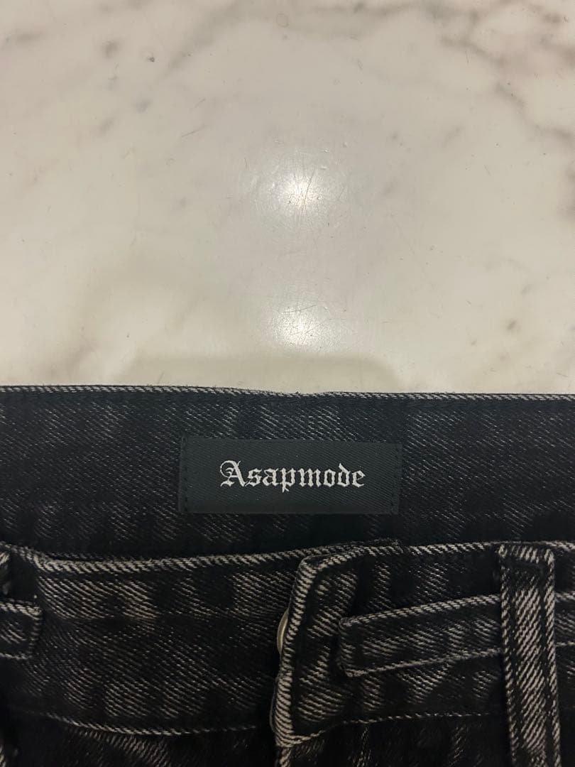 ブラック　バギーデニム Asapmode ストリート　y2k M