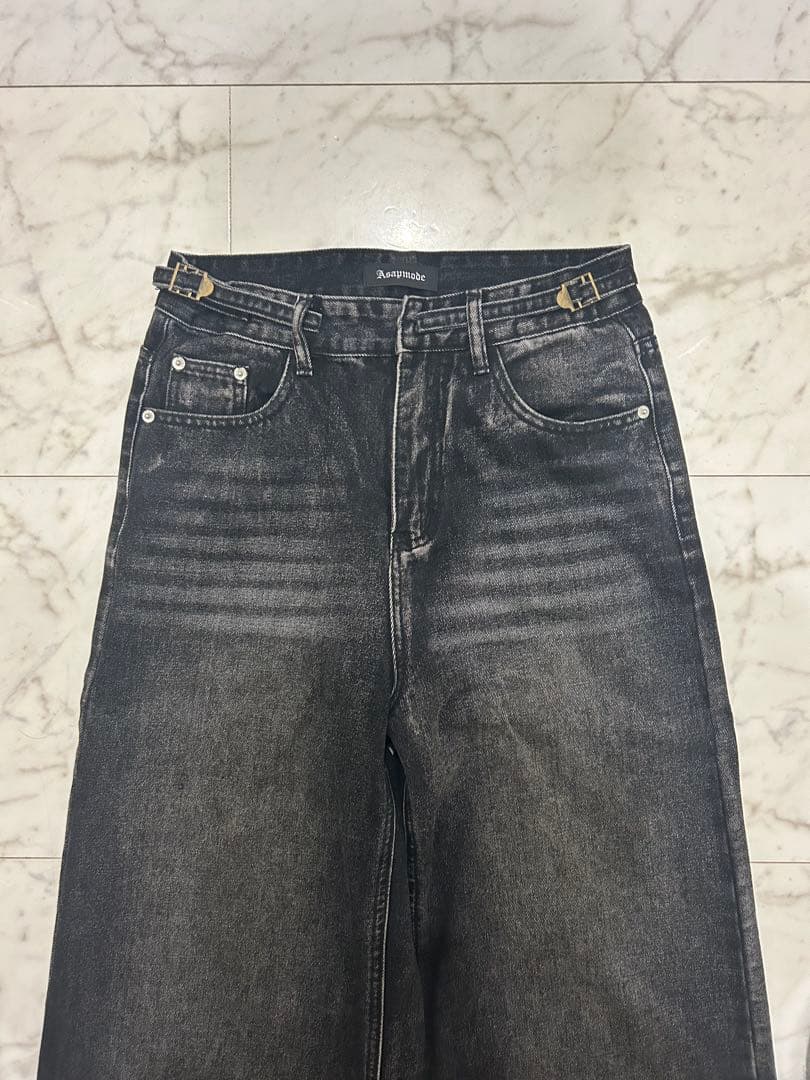 ブラック　バギーデニム Asapmode ストリート　y2k M