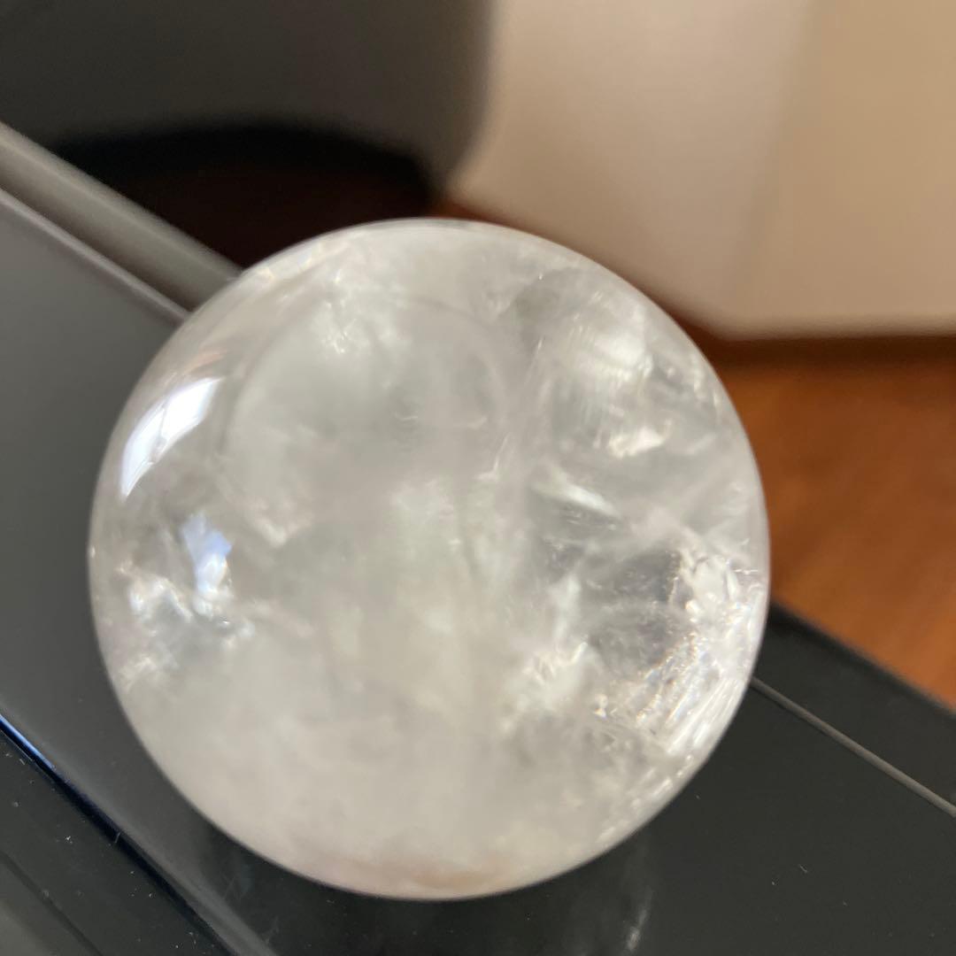 のらさま専用珍！緑水晶　グリーン水晶　スフィア　天然石置物　E12