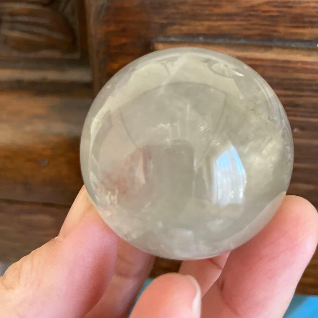 のらさま専用珍！緑水晶　グリーン水晶　スフィア　天然石置物　E12