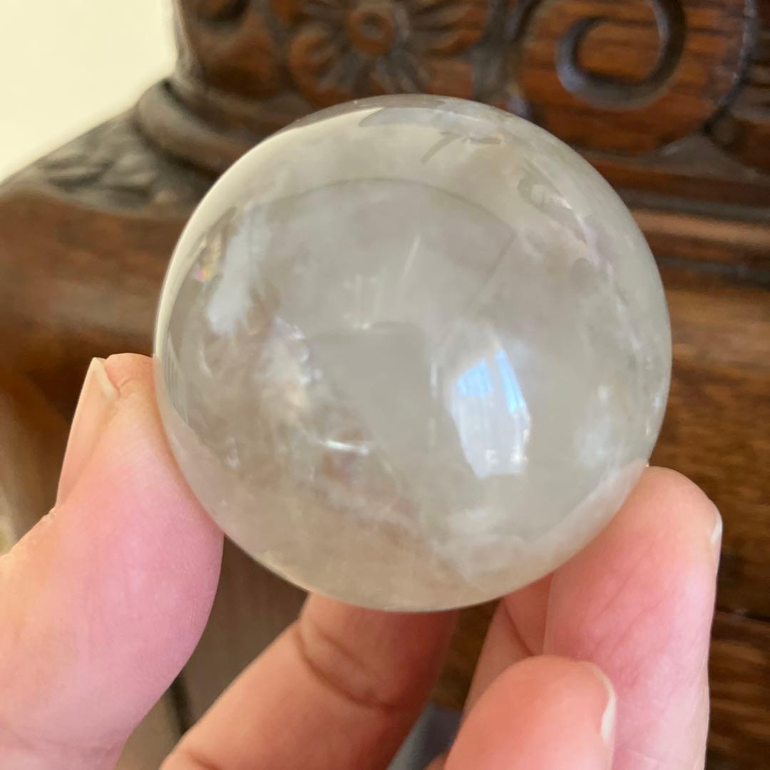 のらさま専用珍！緑水晶　グリーン水晶　スフィア　天然石置物　E12