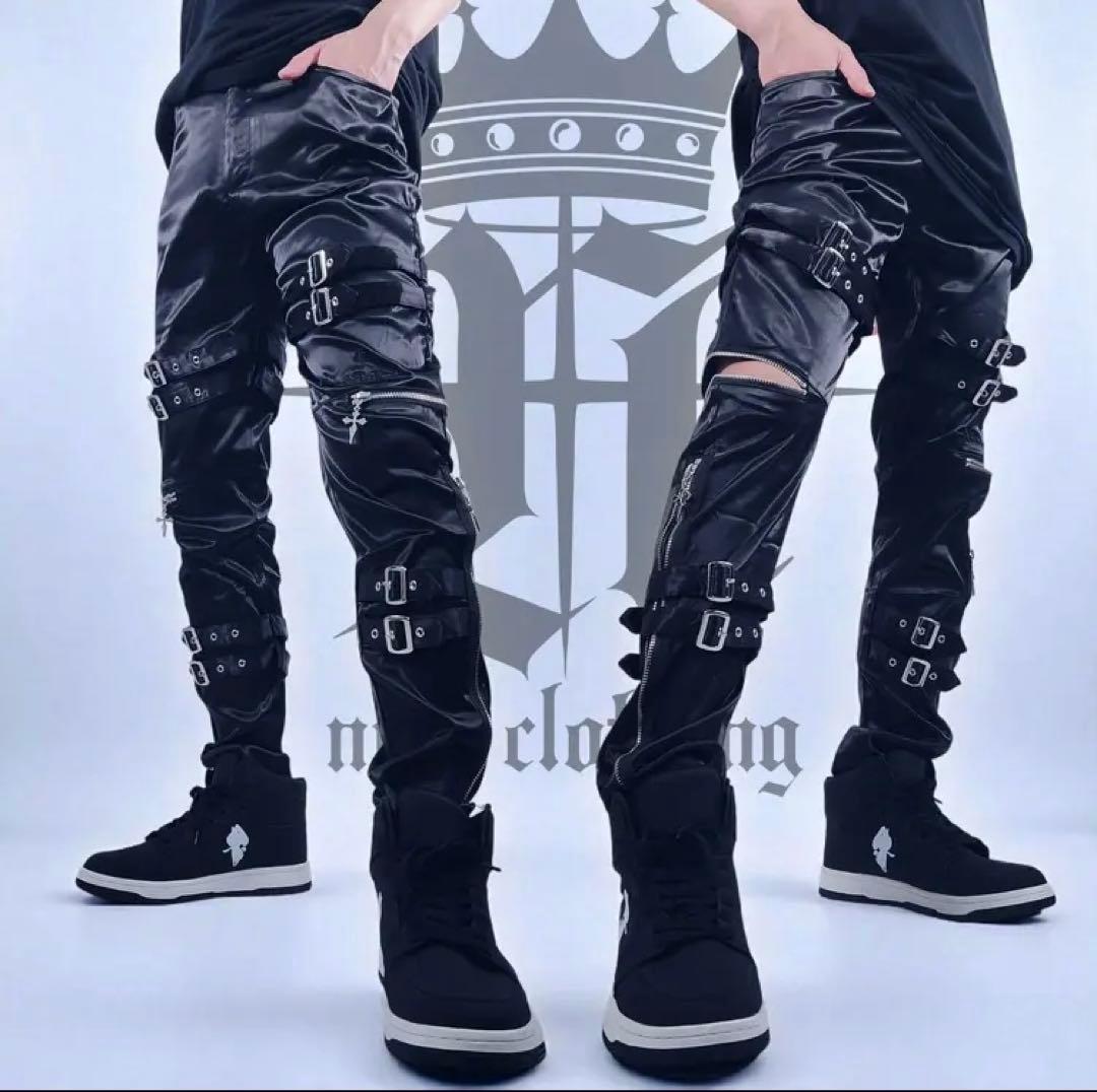 パンツ NieR SATIN CROSS CHARM ZIP STYLISH PANTS