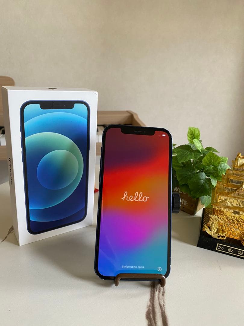 iPhone 12 64GB ブルー｜電池83％｜外観キズ・ガラス割れあり