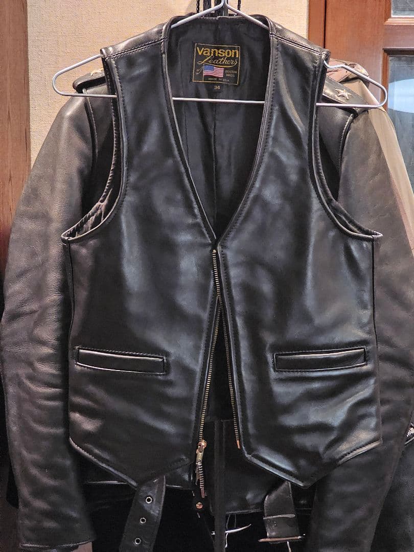 Vanson レザーベスト　34　バンソン