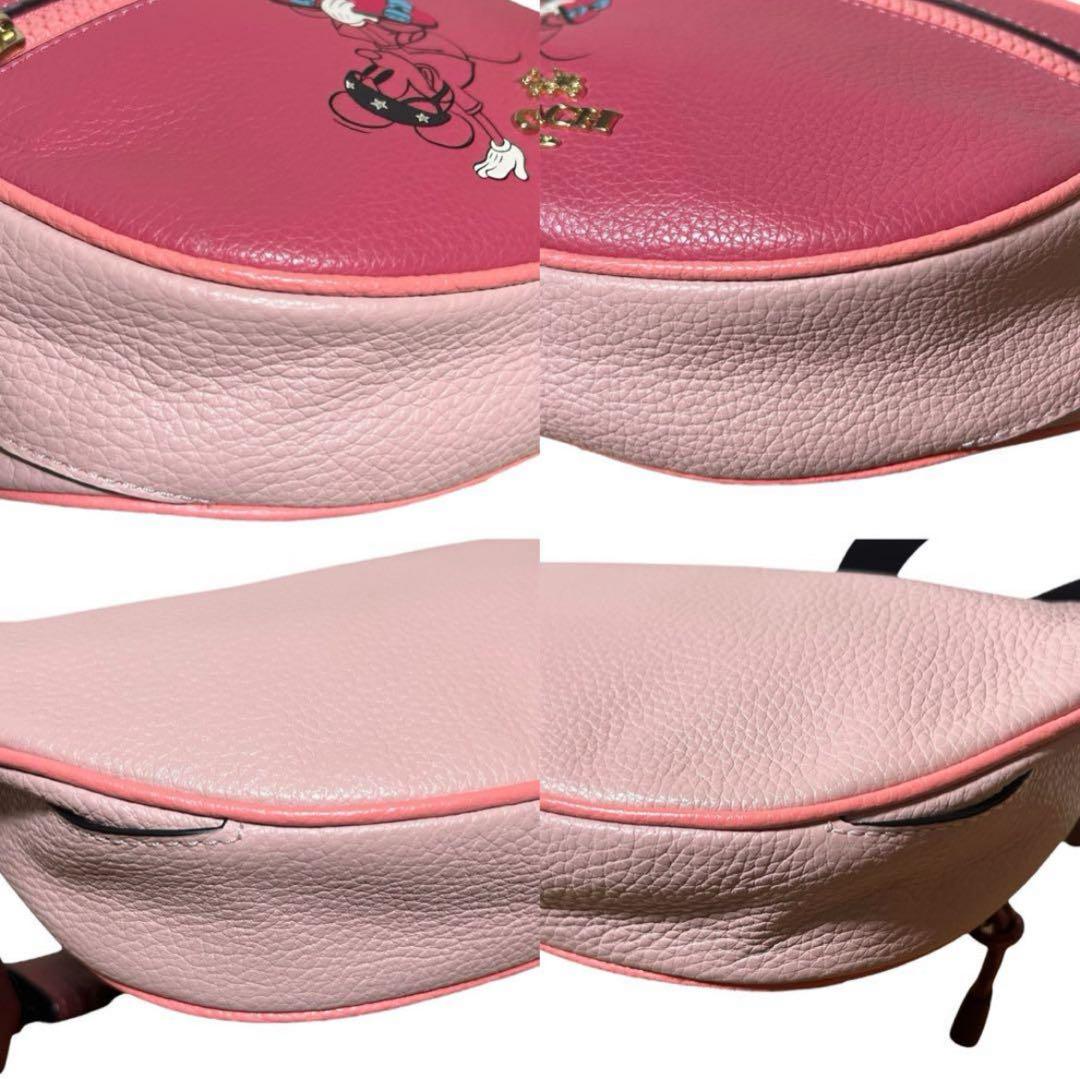 美品希少　限定コラボ　コーチ　ボディバッグ　ディズニー　ミッキー　レザー斜め掛け