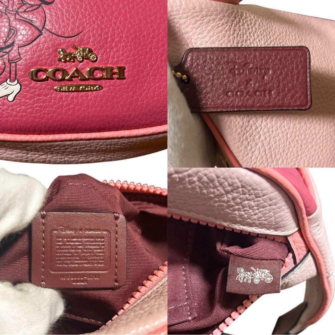 美品希少　限定コラボ　コーチ　ボディバッグ　ディズニー　ミッキー　レザー斜め掛け