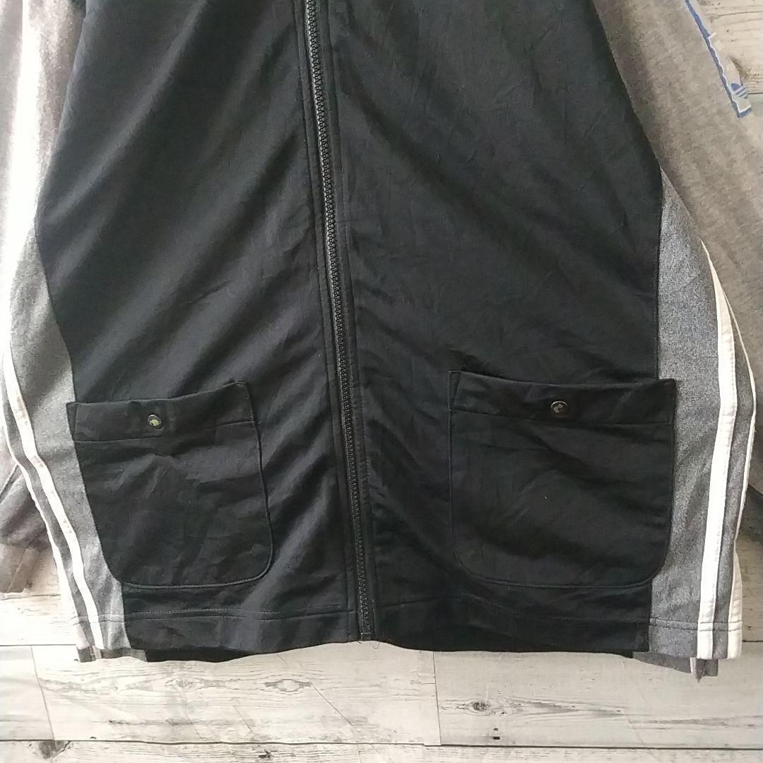 90s アディダス 刺繍 アームロゴ アーム着脱可 異素材 トラックジャケット