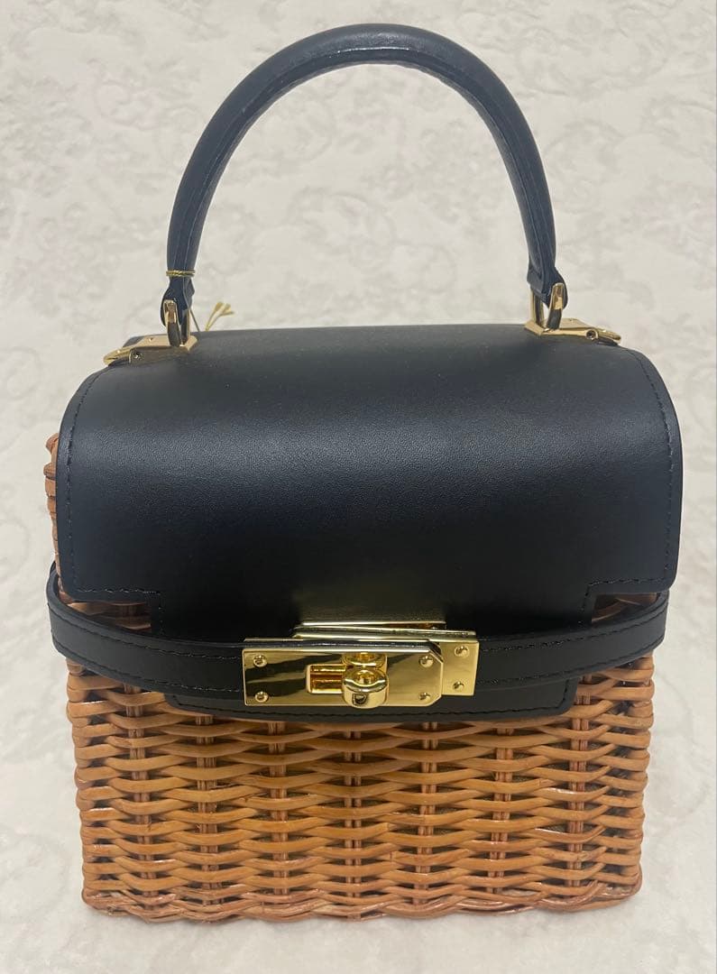 【新品未使用】ヴィオラドーロMIRO カゴバッグ 2WAY キャメル 黒