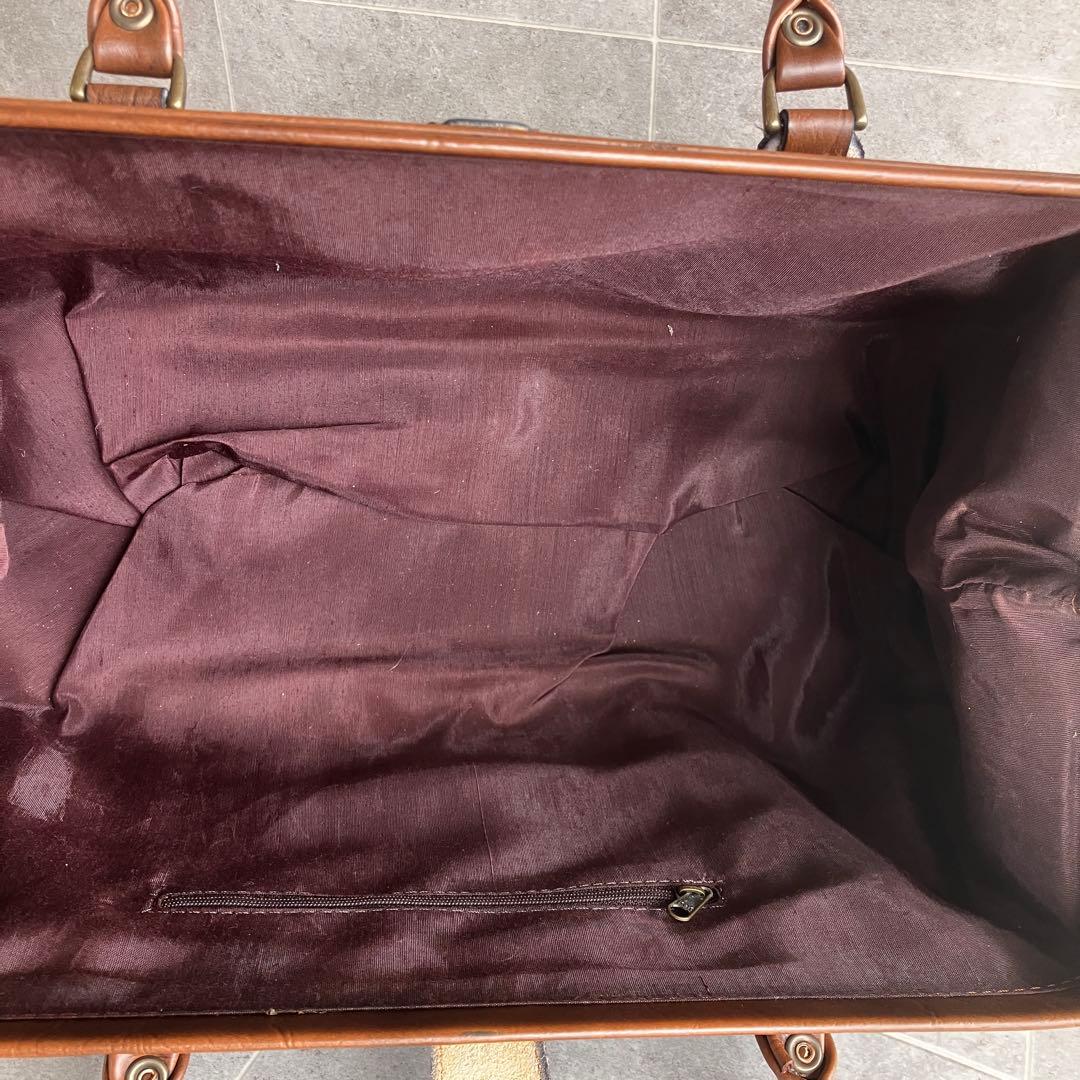 ヴィンテージ レザー ダレス ボストン バッグ 本革 鍵金具 茶 ビンテージ