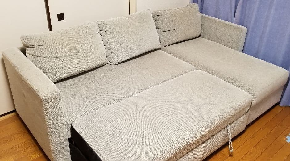 ニトリ　布製カウチソファベッド大型収納付