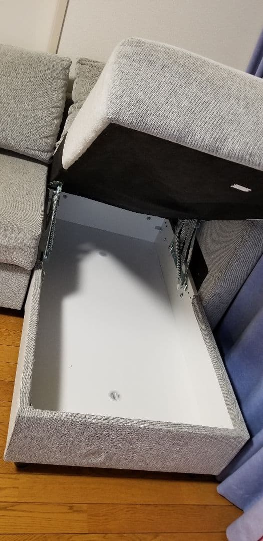 ニトリ　布製カウチソファベッド大型収納付