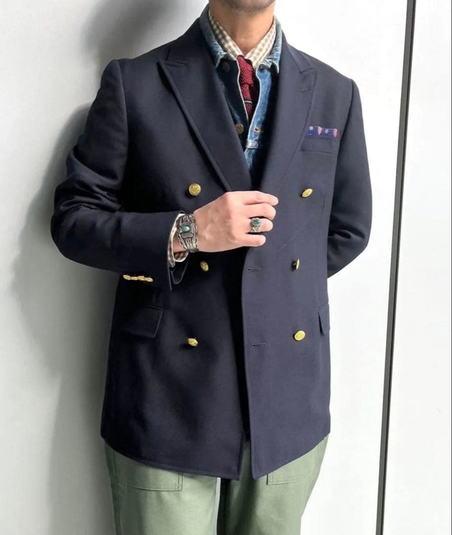 【SOUTHWICK（サウスウィック）】アメリカ製ダブル紺ブレザーメタルボタン