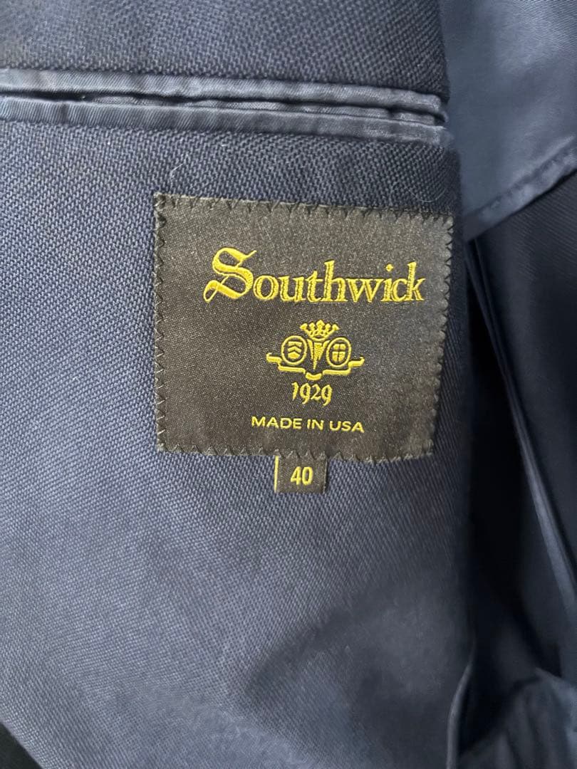 【SOUTHWICK（サウスウィック）】アメリカ製ダブル紺ブレザーメタルボタン