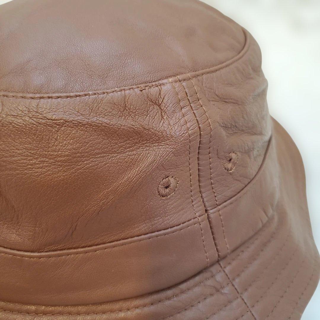 ⭐極美品ラージサイズ⭐Supreme ブラウンレザーバケットハット