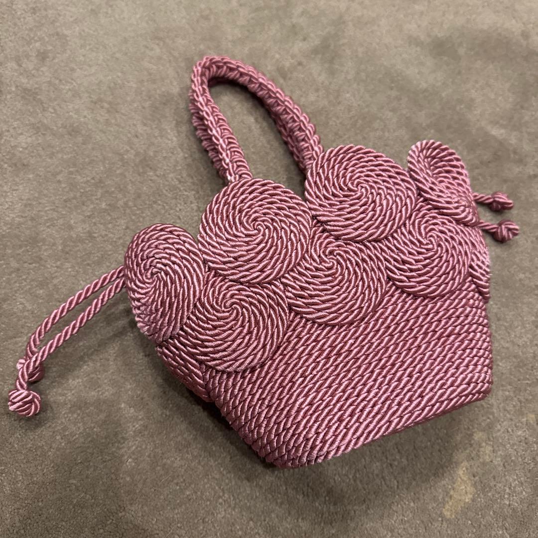 MEHRY MU ロープ編みハンドバッグ　ピンク
